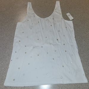 GAP white and gold tank top XXL